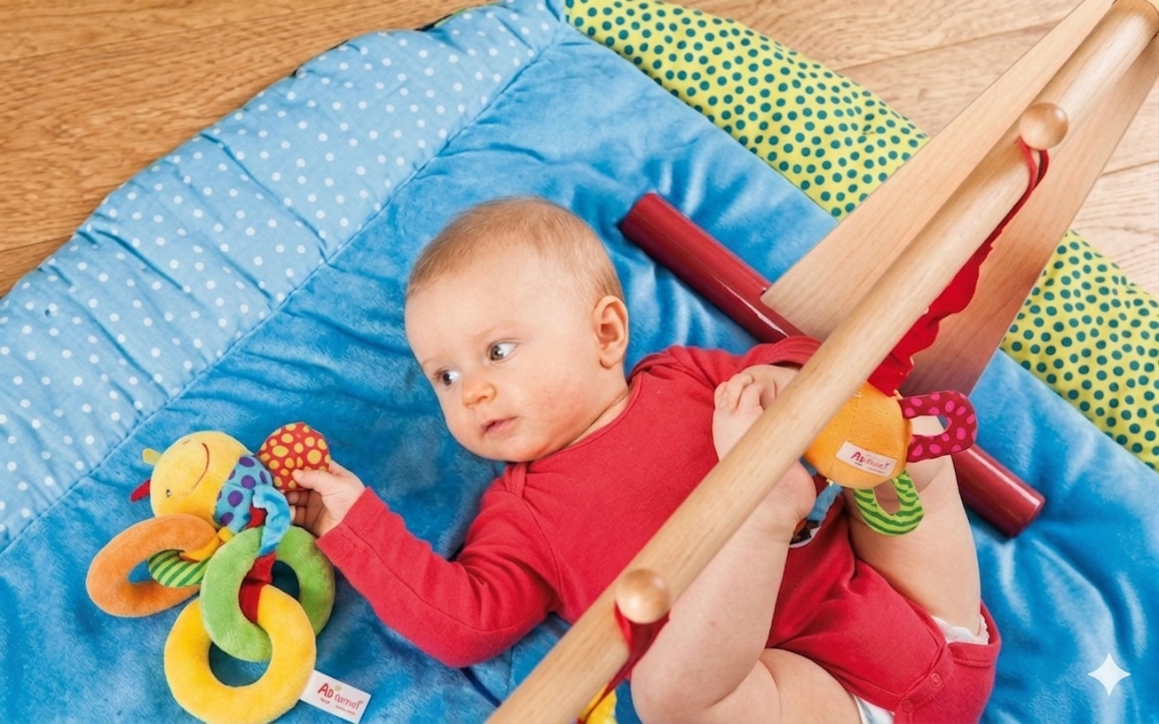 Bébé tournant la tête, stimulation de la rotation cervicale