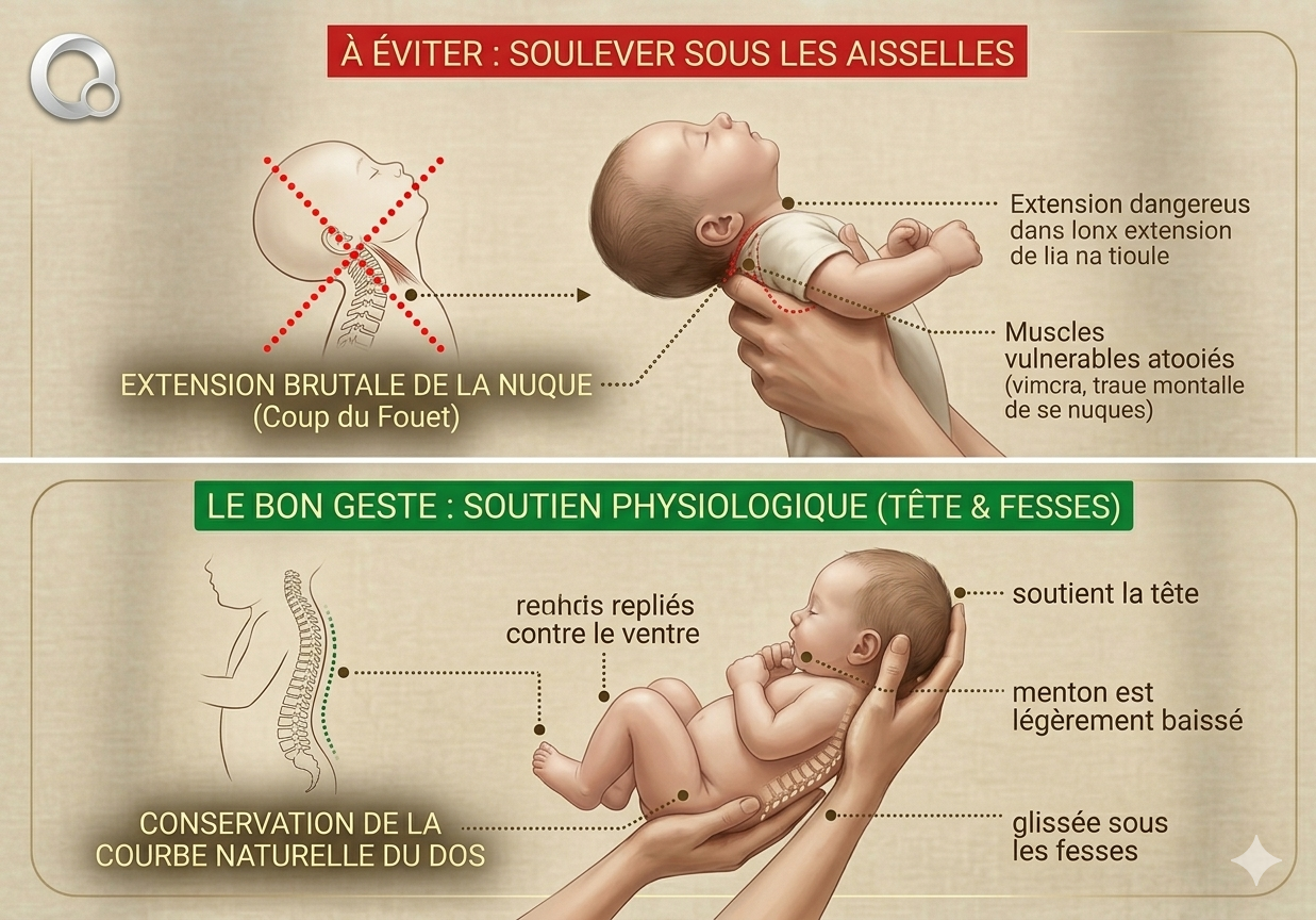Comment soulever un bébé correctement