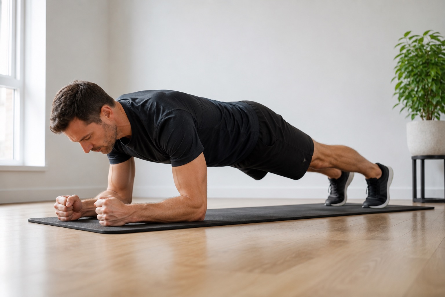 Gainage en appui sur les poings — épicondylite