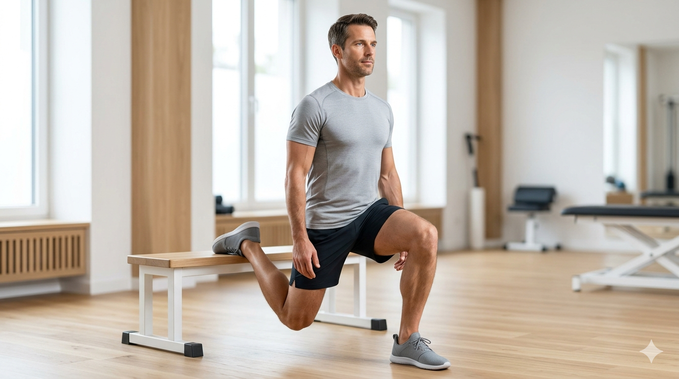 Squat bulgare — split squat pied arrière surélevé