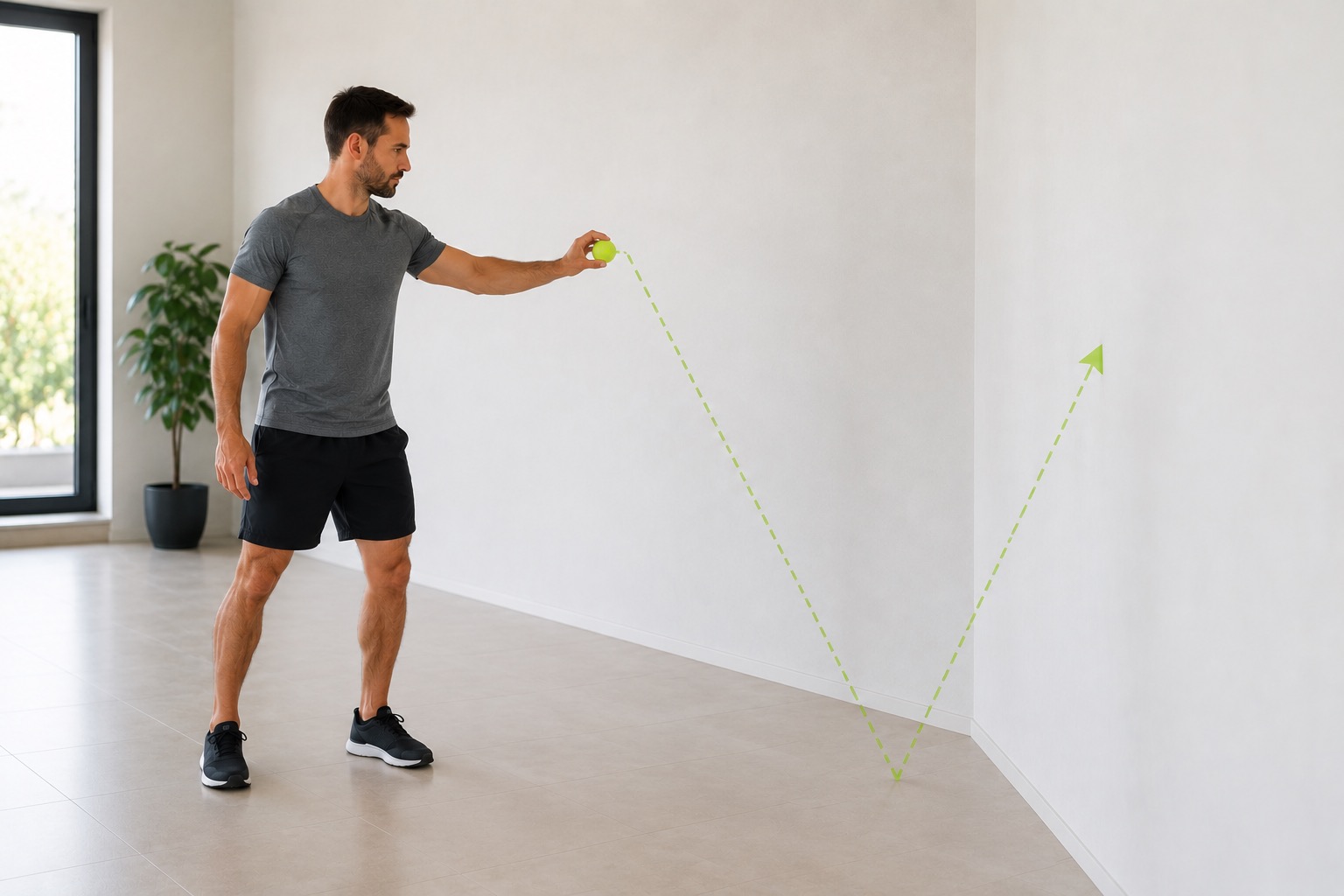 Exercice pliométrique dribble mural — réactivité épaule