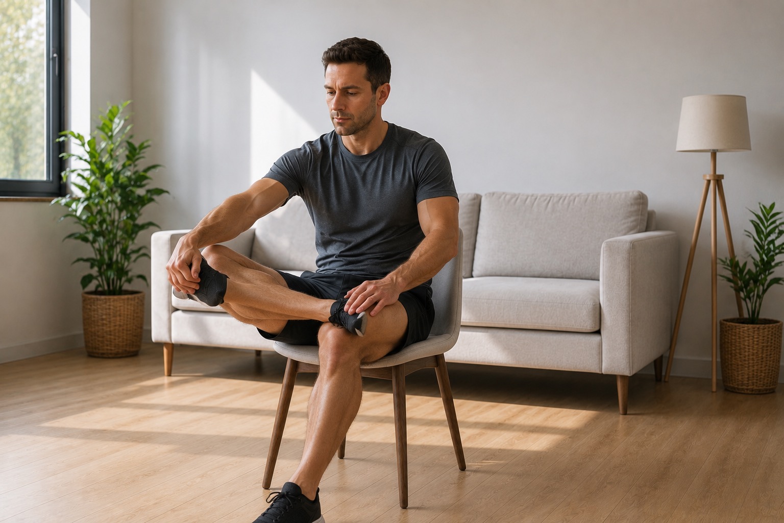 Étirement du fascia plantaire en position assise