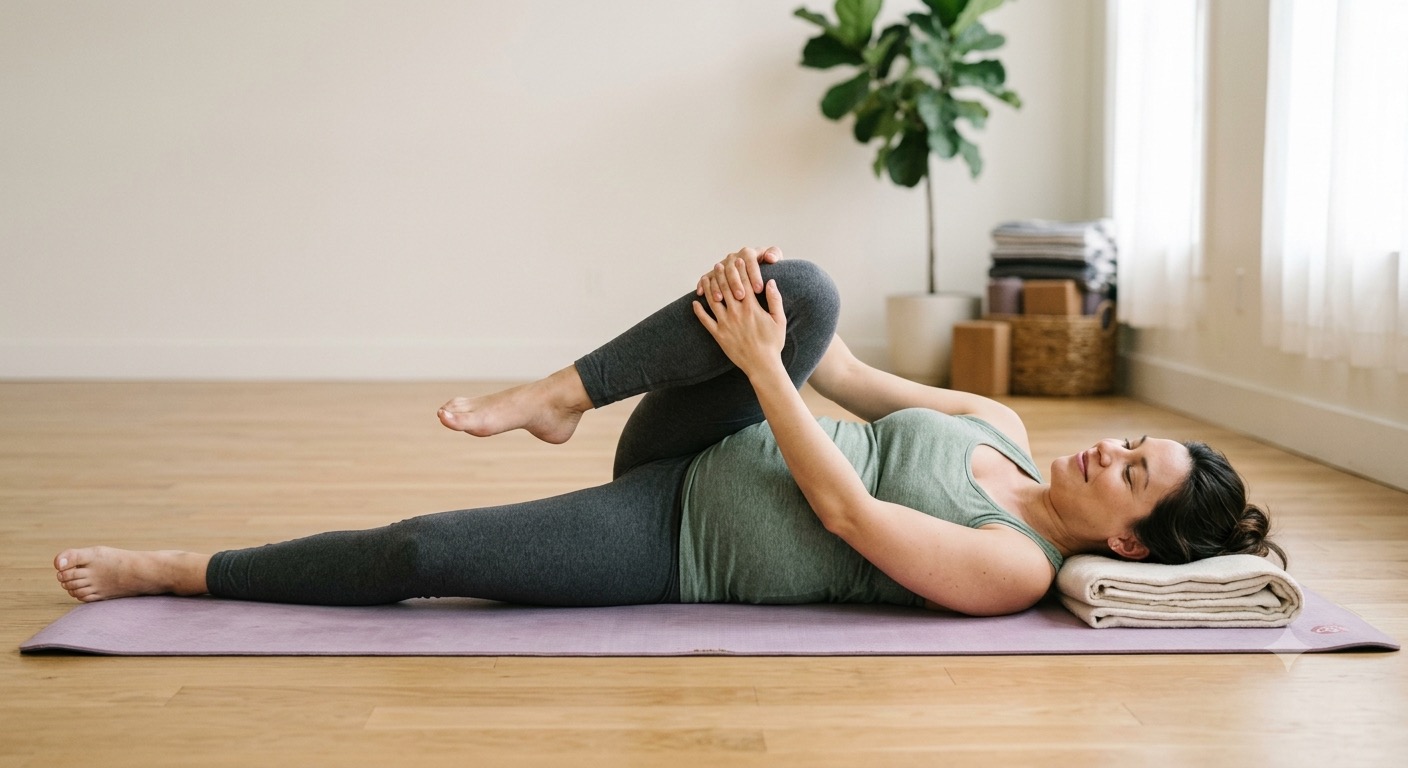 Étirement du muscle piriforme en décubitus latéral