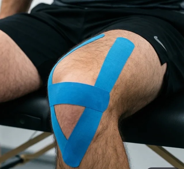 Kinesio taping correction rotule