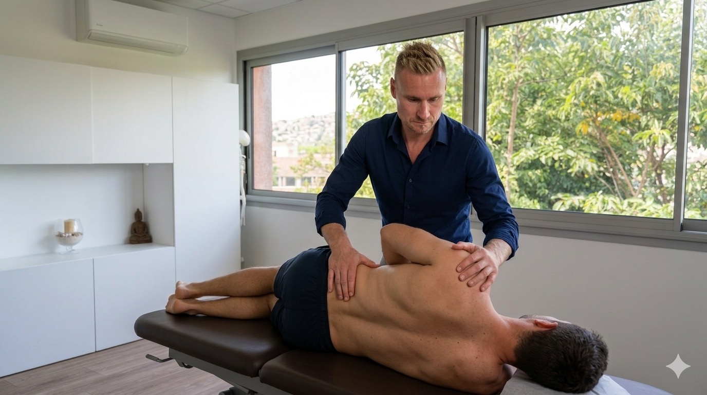 Séance d'ostéopathie pour le traitement des douleurs physiques liées au stress chronique