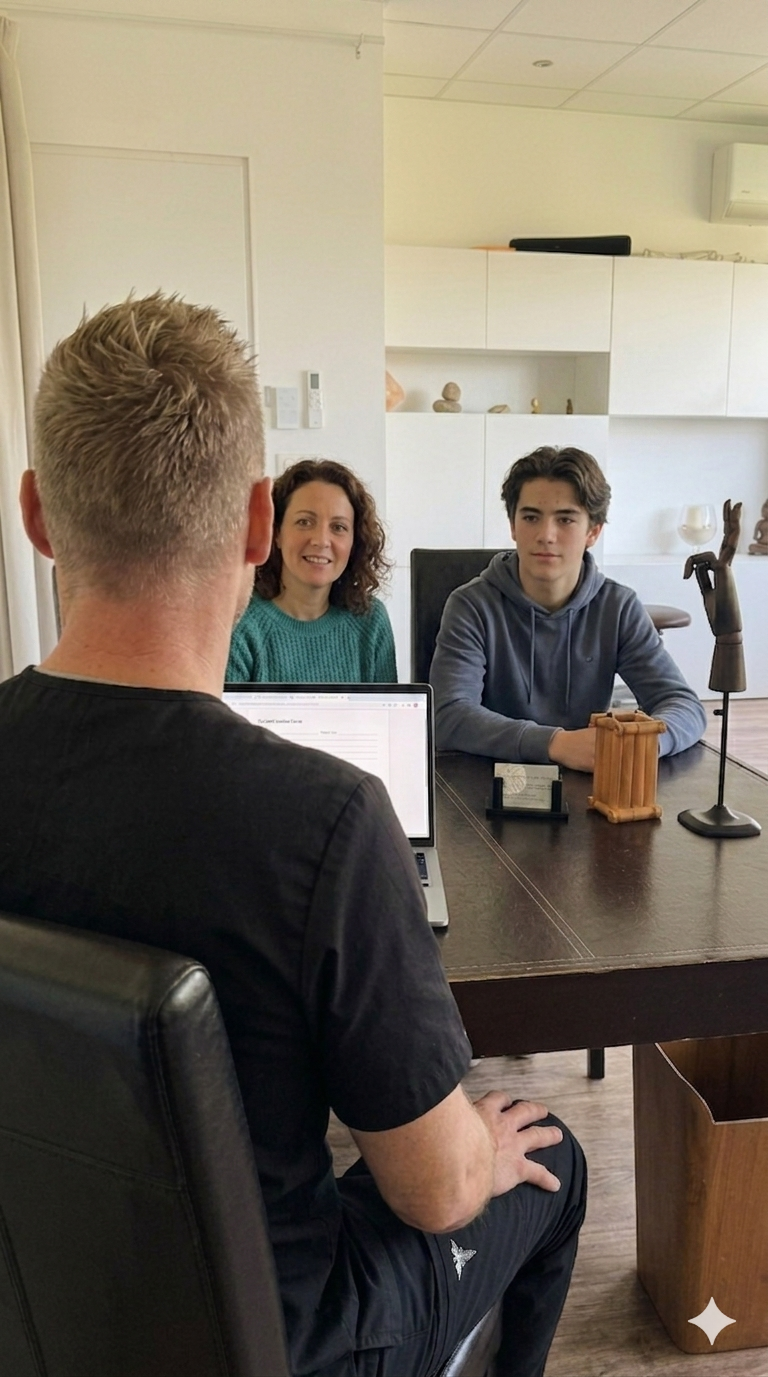 ostéopathe discussion famille parents adolescent choix sport conseil cabinet bilan