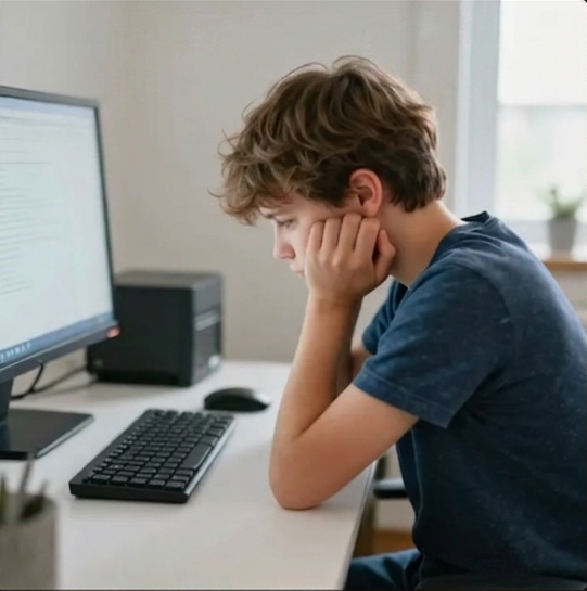 Enfant avec mauvaise posture devant un écran