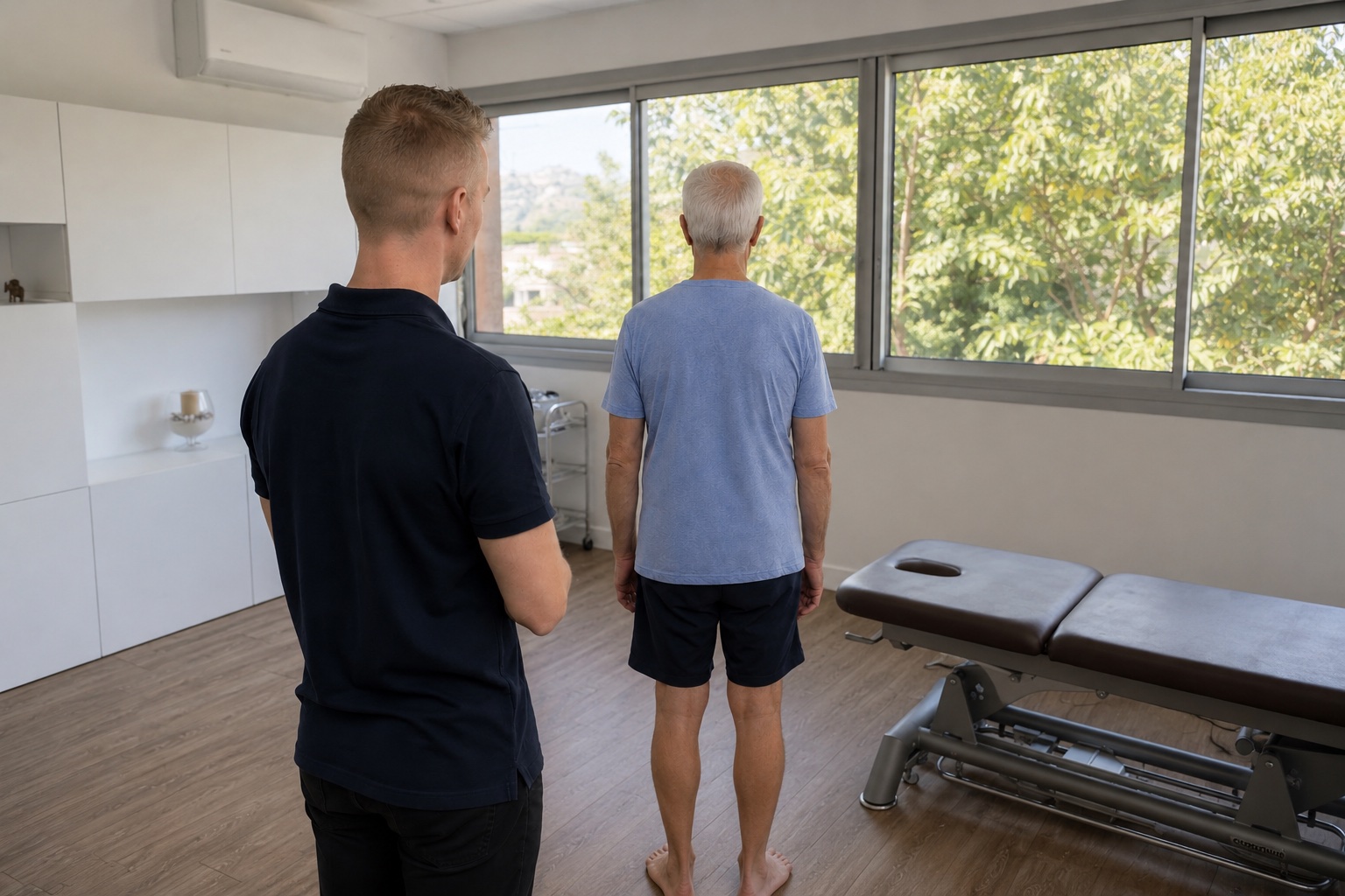 Consultation ostéopathique — bilan postural avec l'ostéopathe